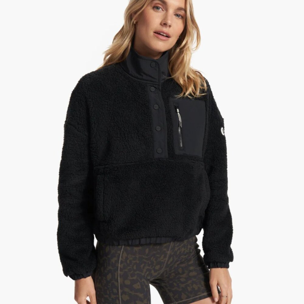 Cozy Sherpa Popover Black Size L